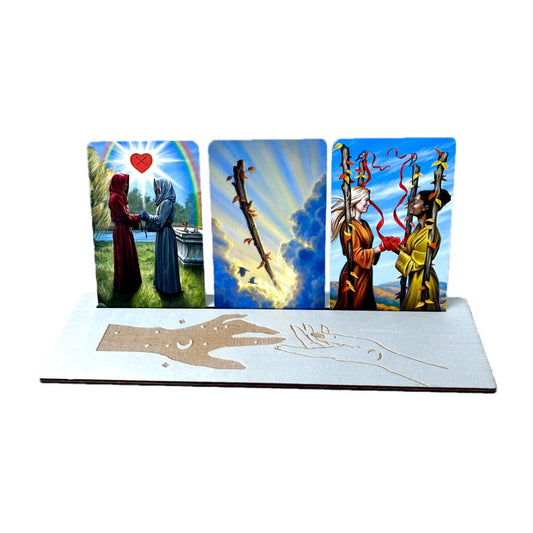 Tarot & Oracle altāra karšu stends no koka taisnstūra formas