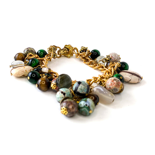 Akmens aproce Tiger Eye, Clear Quartz un citi