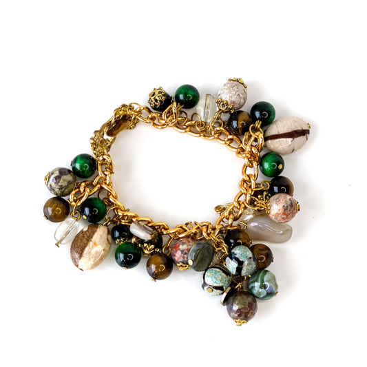 Akmens aproce Tiger Eye, Clear Quartz un citi