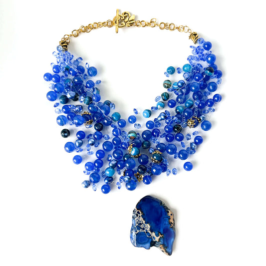 Kaklarota Agate & Swarovski